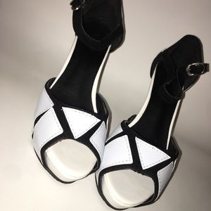 White &’ black heels